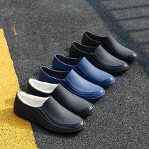 New anti-slip low-top work rubber shoes for men all-season work shoes chef shoes wear-resistant short-tube mens rain boots waterproof shoes