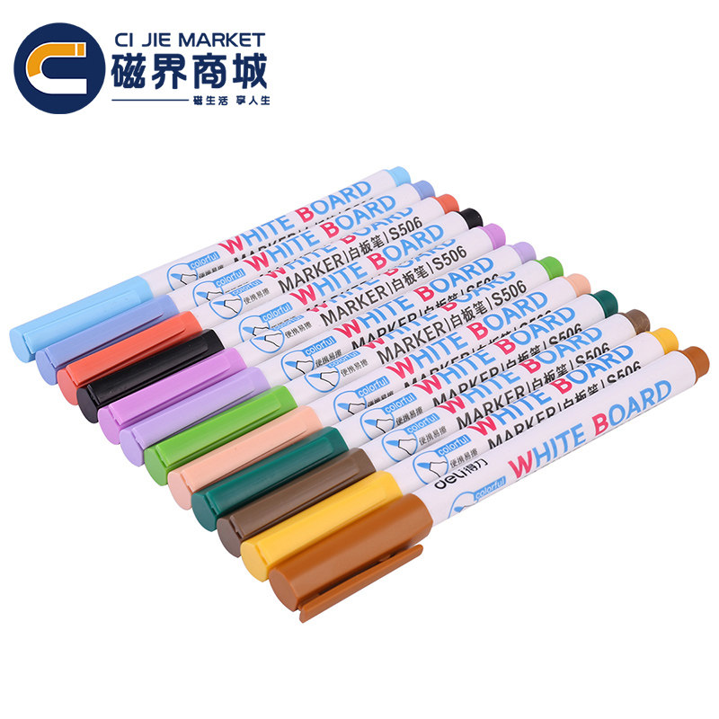 Magnetic Bounds Commercial City White Board Pen Color Erasable Child Graffiti Board Pen Color Water-based Easy To Wipe Painting Teaching Office