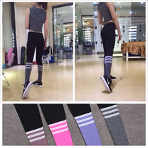 Womens horizontal black gray color color sports trousers running pants super versatile moisture wicking and perspiration quick drying fitness pants ankle-length pants