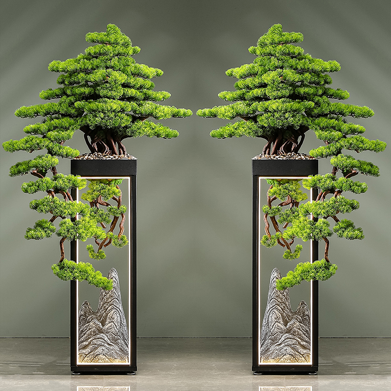 Artificial Welcoming Pine Tree, Large Floor-Standing Green Plant Decoration for Tea Rooms, Clubs, Offices, and Living Rooms, Podocarpus Decor Artificial Welcoming Pine Tree, Large Floor-Standing Green Plant Decoration for Tea Rooms, Clubs, Offices, and Living Rooms, Podocarpus Decor