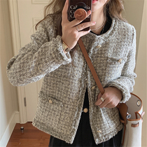 Small fragrant wind coarse flower coat female autumn winter 2021 new small sub advanced French style name Yuanyuan senior sensation short