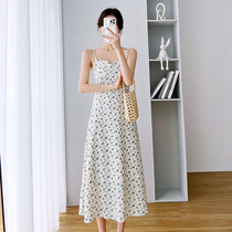 2022 new summer French style first love hitch bottom long dress snowspun broken flower harnesses one-piece dress and two suit women