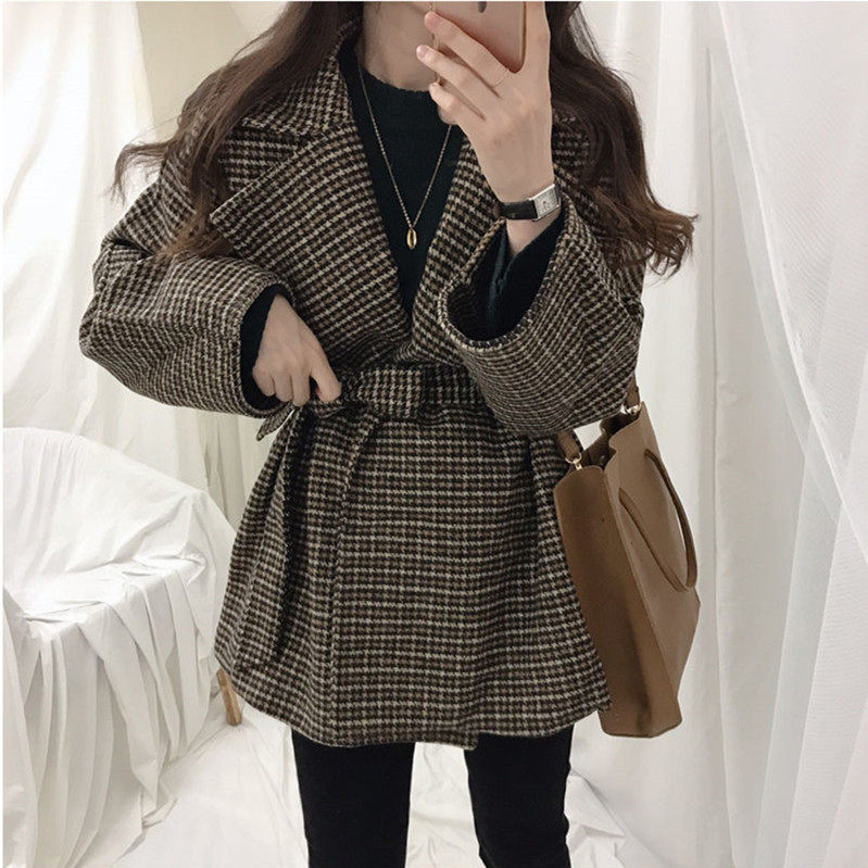 Thousands of birdie gairy coats women 2023 new autumn and winter collection waist thickened small sub-short-sided cashmere suit coat-Taobao