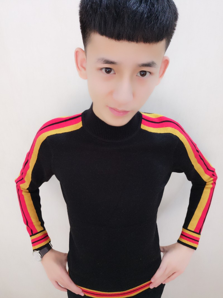 Xã hội anh chàng cổ áo len cao cổ nam mùa đông tay nhanh màu đỏ với tay áo dài bó sát áo len áo lưới màu đỏ shop thời trang nam
