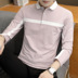 Áo thun nam dài tay mùa thu mới với cổ áo sơ mi POLO giản dị thanh niên quần áo mùa thu cotton đáy áo T 桖 áo thun polo Polo