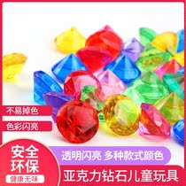 Love heart-shaped Childrens crystal gemstone toy decoration box storage box non-porous Diamond grain color stone Performance Big