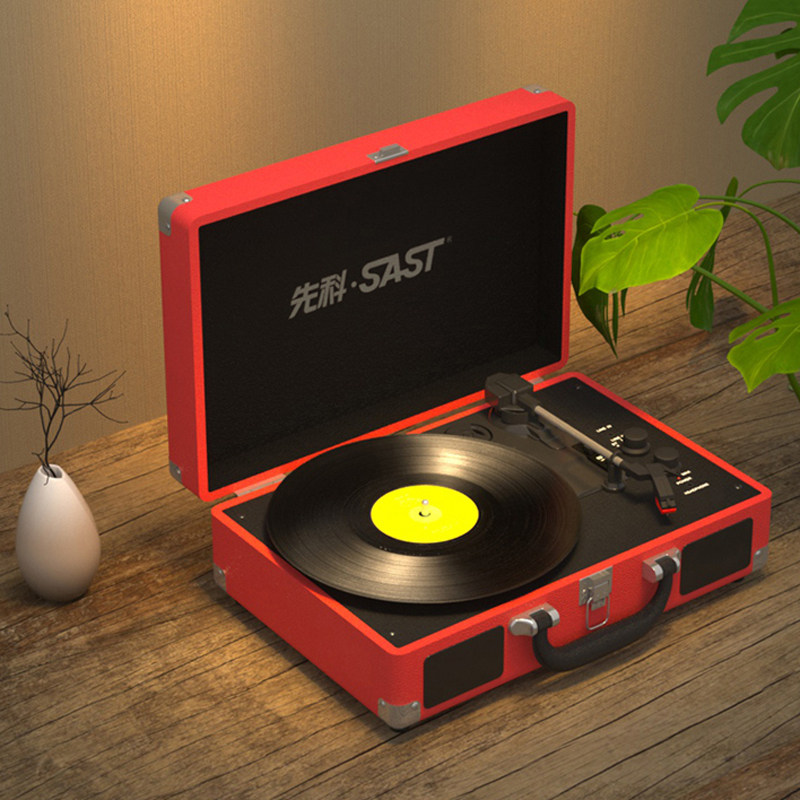 Senco vinyl record player Household small LP electric record machine Bluetooth audio integrated living room Retro imitation old-fashioned European dynamic magnetic mini turntable box gramophone