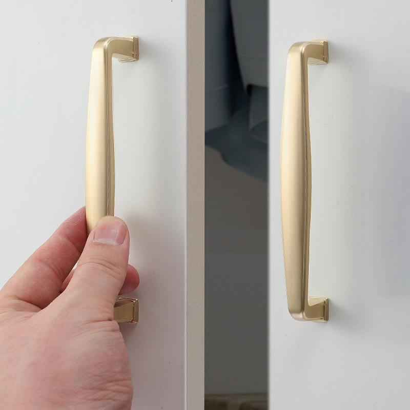 Youpei Nordic American gold cabinet door handle European Copper wardrobe overall cabinet Modern simple handle Dark handle