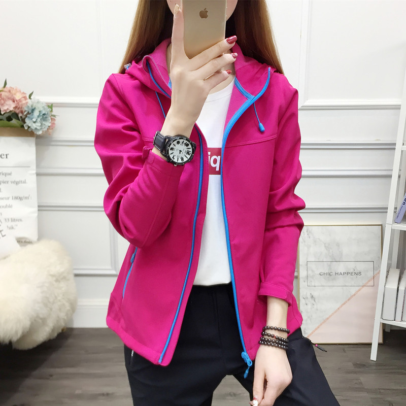 Softshell submachine clothing female boomer Korean plus suede spring autumn sets windproof and waterproof fishing mountaineering clothes outdoor soft shell clothes men