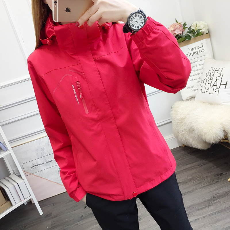 Rush clothes women winter 2021 new plus velvet three-in-one detachable coat mountaineering windproof coat waterproof ski suit men