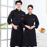 Черный лонгслив, фартук, увеличенная толщина