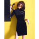 Black cheongsam 2023 new gold velvet long-sleeved girl improved young new Chinese style small dress