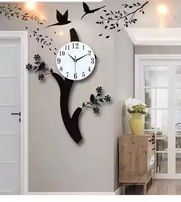Net red Nordic bird watch wall clock living room fashion creative mute home modern simple personality wall clock