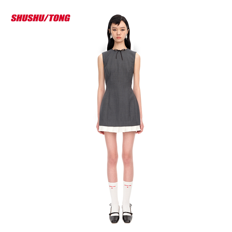 【Shushutong】Women's Fashionable, Elegant and Exquisite Ruffled Sleeveless Slim-Fit Dress A-Line Skirt 【Shushutong】Women's Fashionable, Elegant and Exquisite Ruffled Sleeveless Slim-Fit Dress A-Line Skirt