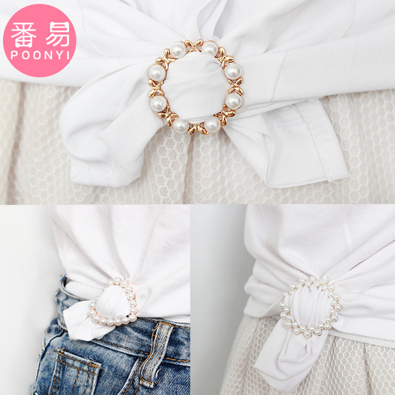 Corner knotted buckle Clothes buckle clip hem round shirt fixed t-shirt Wild summer simple scarf jewelry