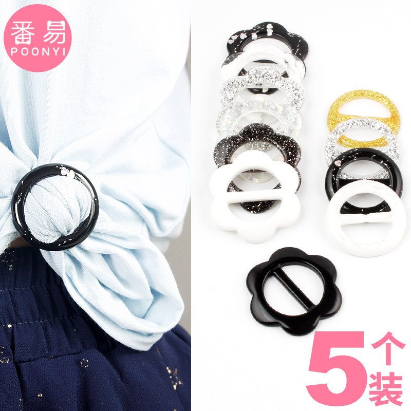 Corner knotted buckle Clothes buckle hem round shirt fixed t-shirt Simple all-match silk scarf summer decoration clip