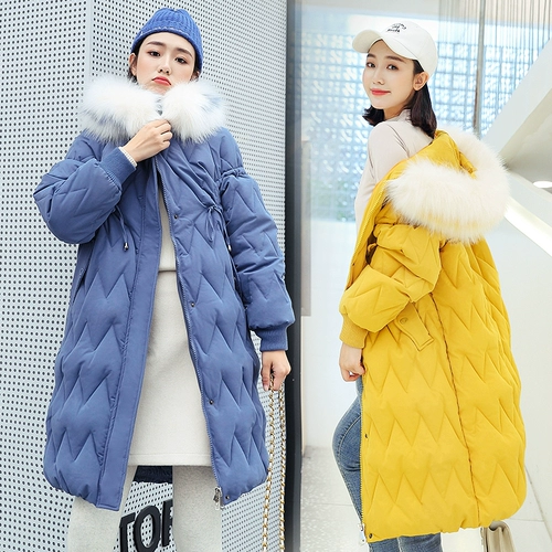 Длинный зимний модный пуховик с пухом с капюшоном, куртка для школьников и студентов, средней длины, в корейском стиле, увеличенная толщина