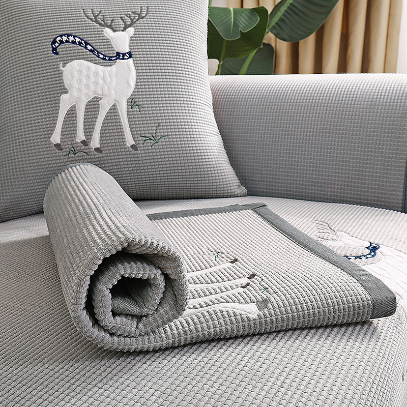 Minimalist modern sofa cushion Anti-slip sofa cover Four Seasons universal light lavish with protective shell cloth towels high-end elastic cushion