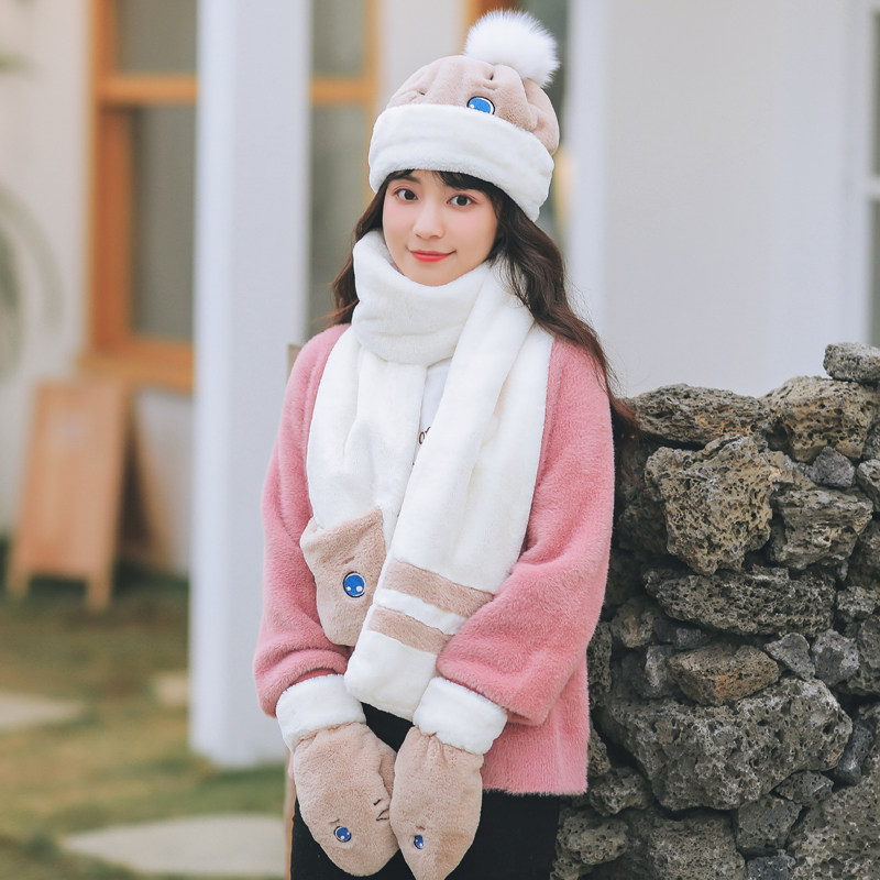 Hat Scarf gloves Three sets of women Winter Winter Scarf boxes dress New Year's Day New Year's birthday Girls girlfriend