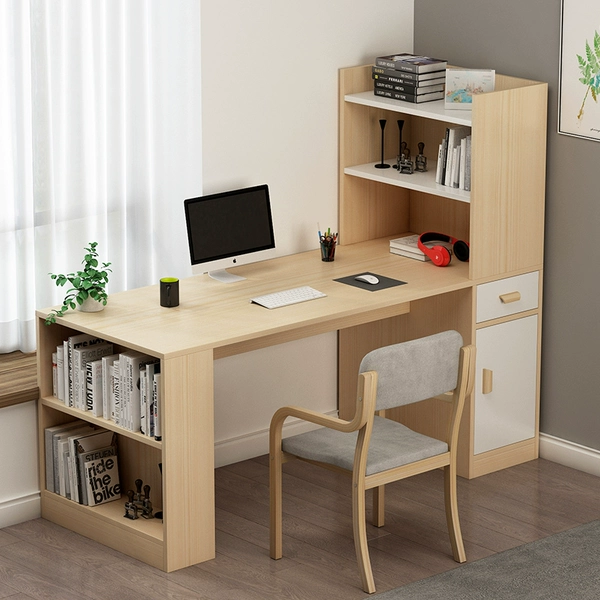 bookshelves with study table