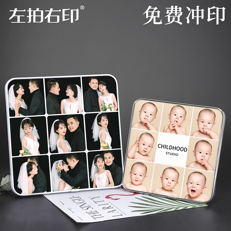 Photo gallery Photo flush with crystal photo frame Custom hanging wall Children's baby Nine Miyomib Wedding Dress Photos Square Pendulum