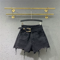 Черная джинсовая юбка, шорты, штаны, джинсы, европейский стиль, коллекция 2023, по фигуре