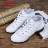 Кожаные танцующие современные туфли, мягкая подошва