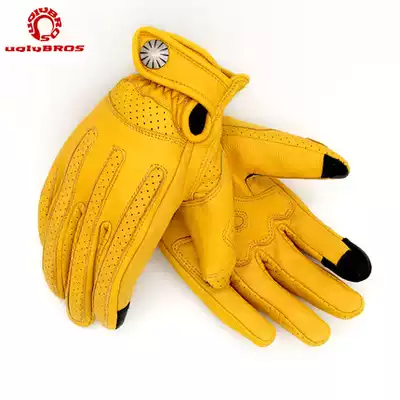 uglybros ugly brother motorcycle retro gloves sheepskin four seasons anti-fall leather motorcycle knight riding men and women