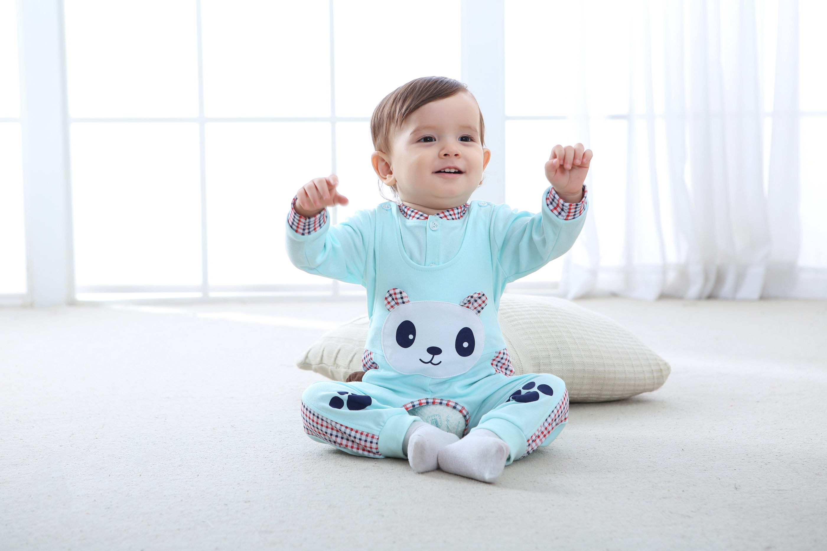 Bé gái mùa thu 2018 mới phù hợp với thời trang cho bé mùa xuân và mùa thu quần áo trẻ em hai mảnh 1-2 tuổi bé gái nhỏ đồ bơi trẻ em