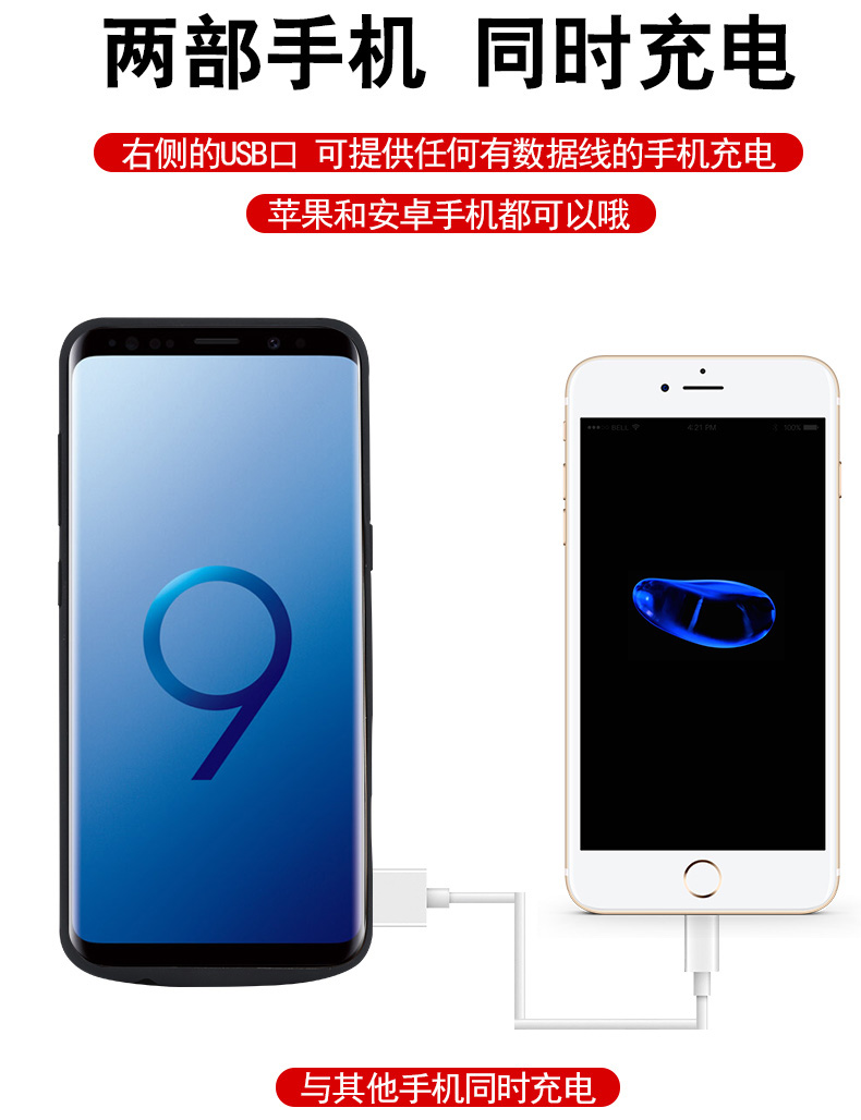 Samsung pin note8 Clip note9 mỏng S8 S9 không dây điện thoại dành riêng sạc Po vỏ xung điện cộng với sức mạnh lớn di động điện thoại di động chính hãng nhanh phí ban đầu S8 + 20.000 - Ngân hàng điện thoại di động sạc dự phòng the gioi di dong