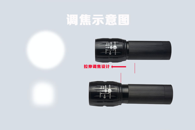 Mini siêu cao chùm đèn pin nhỏ chói 7th pin tập trung tập trung ánh sáng ngoài trời đèn pin không thấm nước đèn đeo đầu