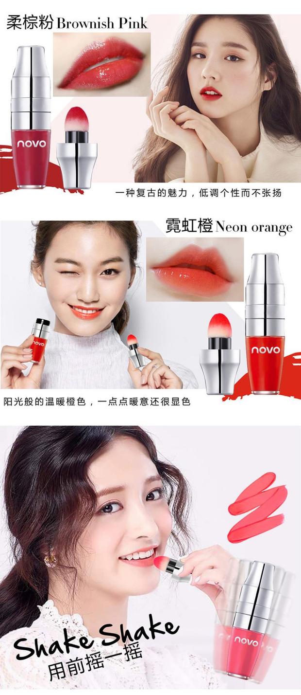 Novo lắc không khí đệm môi son bóng giữ ẩm lâu bền không thấm nước sinh viên Hàn Quốc son môi dễ thương - Son bóng / Liquid Rouge 	son bóng perfect diary	