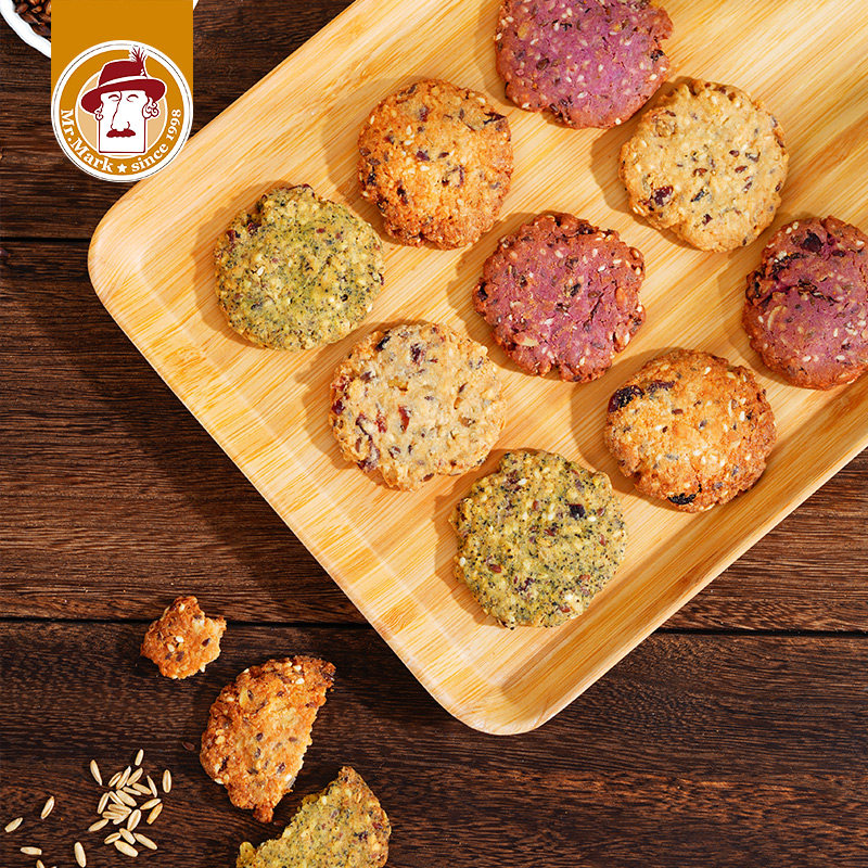 Mr.Mark 马可先生 低GI 全麦燕麦曲奇饼干 160g 天猫优惠券折后￥18包邮（￥33-15）4味可选