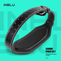 INBLU fitness belt Mens squat weightlifting Cowhide deadlift belt Womens sports strength training