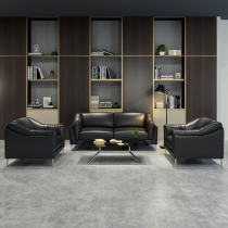Brief Atmospheric Office Sofa Business Guests Talks Owner Office Trio Place Real Leather Sofas Tea Table Combinations