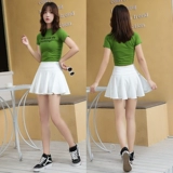 Танцующая мини-юбка, белая юбка в складку