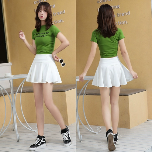 Танцующая мини-юбка, белая юбка в складку