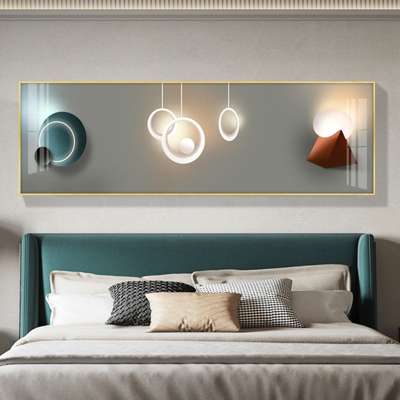 Light Extravagant Bedroom Bedside Decoration Painting Brief Insert Drilling Sofa Background Wall Hanging Painting Atmospheric Horizontal Version Living Room Abstract Mural Painting