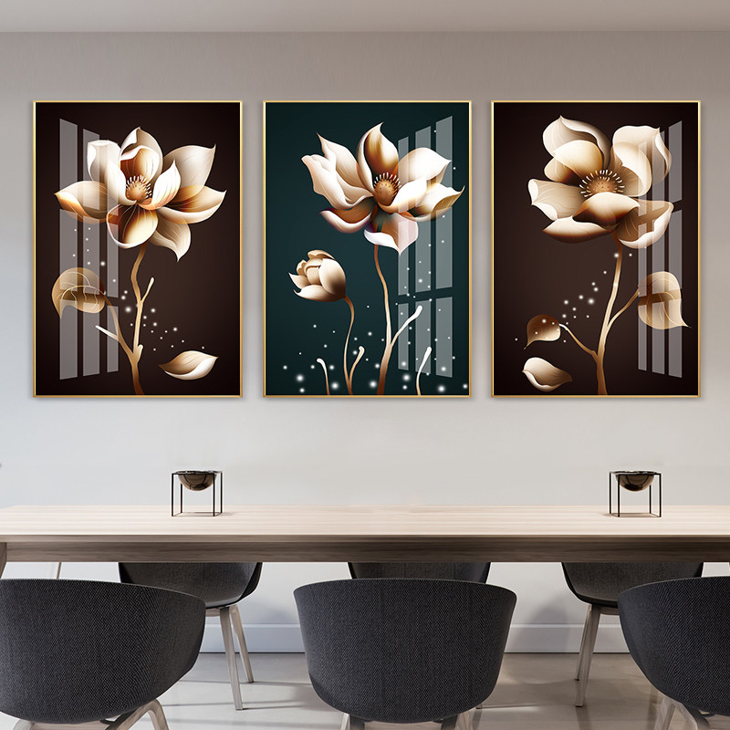 Light Extravagant Living Room Triple Hang Painting Brief Sofa Background Wall Modern Minima Mural Bedroom Dining Room Hung Painting Decoration Painting