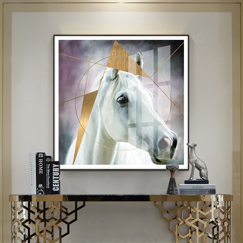 Living room decorated with sofa background wall painted bedroom hanging painting modern simple light luxury restaurant painted aisle masonry murals