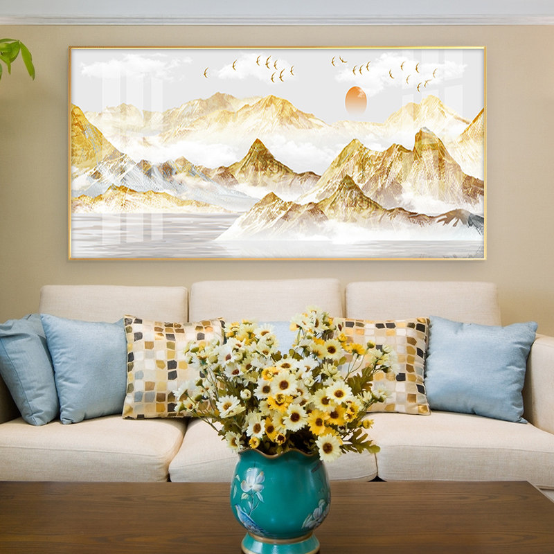 Living room decoration painting light luxury sofa background wall painting modern minimalist banner painting dining room wall painting single crystal porcelain painting