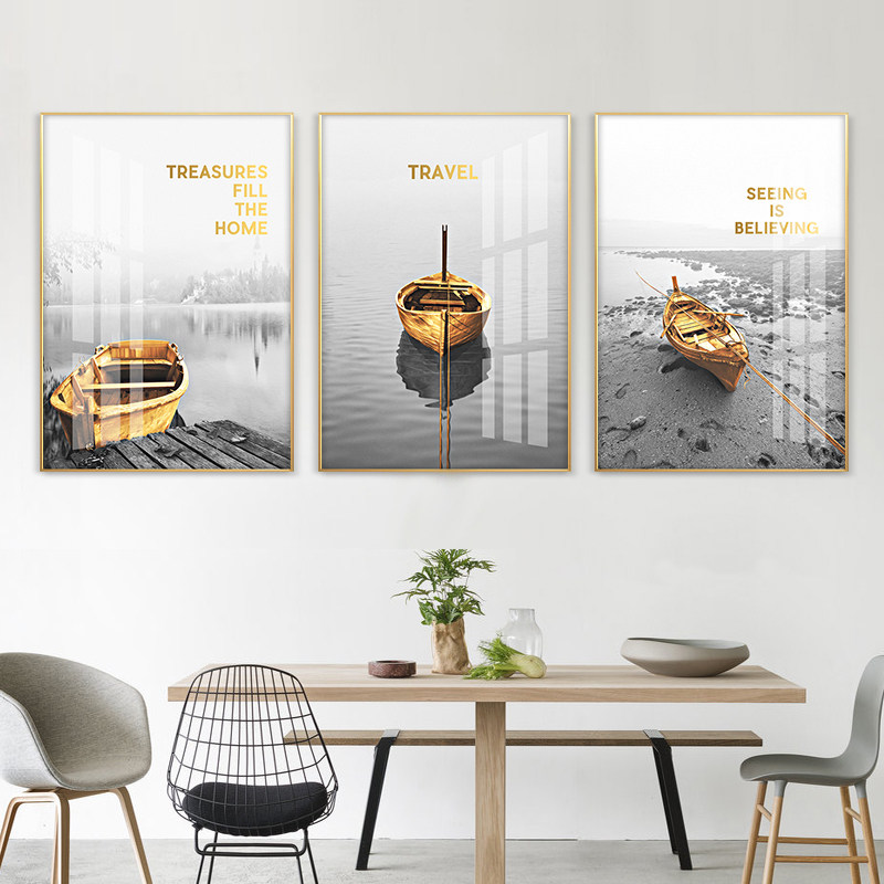 Simple and beautiful fashion living room decorative painting modern mural single landscape sofa background wall painting dining room painting triptych