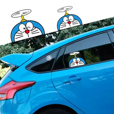 Doraemon car scratch cover car sticker electric locomotive modification sticker side window rear gear glass decoration sticker