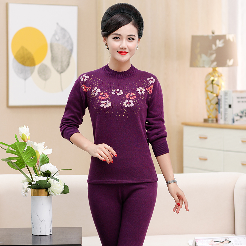 Trung niên ấm già đồ lót bộ nữ quần dày cộng với nhung ông già mẹ quần áo cotton mùa thu mùa thu đang lớn mùa đông lạnh.