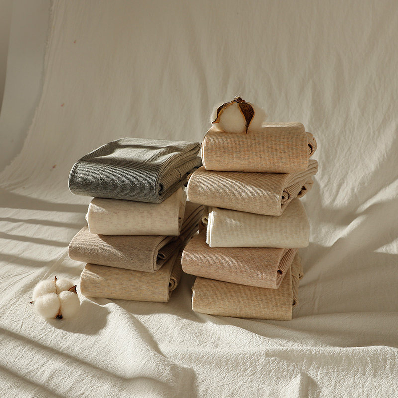 Day Series Wheat Beige Autumn winter outwear Inner Lap Pants Women Plus Suede Thickened Vertical Striped Oat White Pants Socks