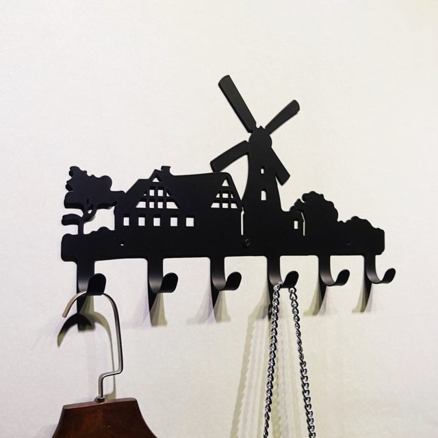 Decorative hook key storage is iron creative hook porch bedroom wall hanging clothes hook door rear rack