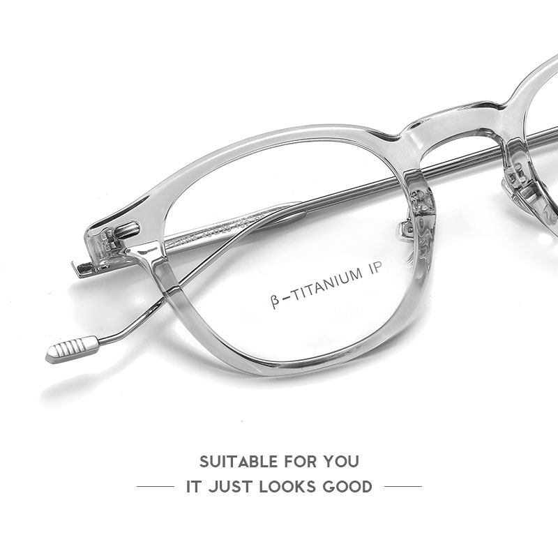 Hong Kong style gm glasses frame men's retro literary small frame can be equipped with high myopia lenses small face ultra-light pure titanium glasses women