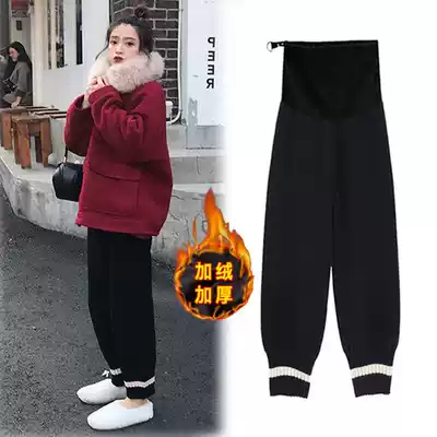 Pregnant women's pants, autumn and winter, wear fashion pants, plus velvet and thick wool, maternity clothes, autumn and winter, winter clothes, inner pants
