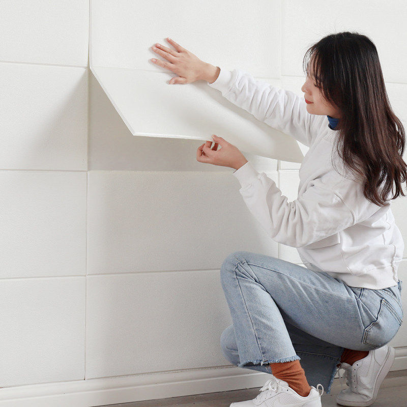 Wallpaper Self-Adhesive 3D Solid Wall Patch Foam Soft Bag Bedroom Cozy Background Wall Decoration Anticollister self-adhesive sticker wallpaper