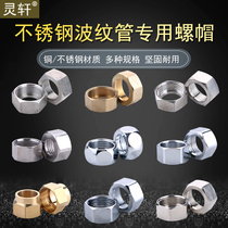 Stainless steel bellows special joint water inlet hose copper nut 4 points 6 points 1 inch 304 stainless steel screw cap buckle